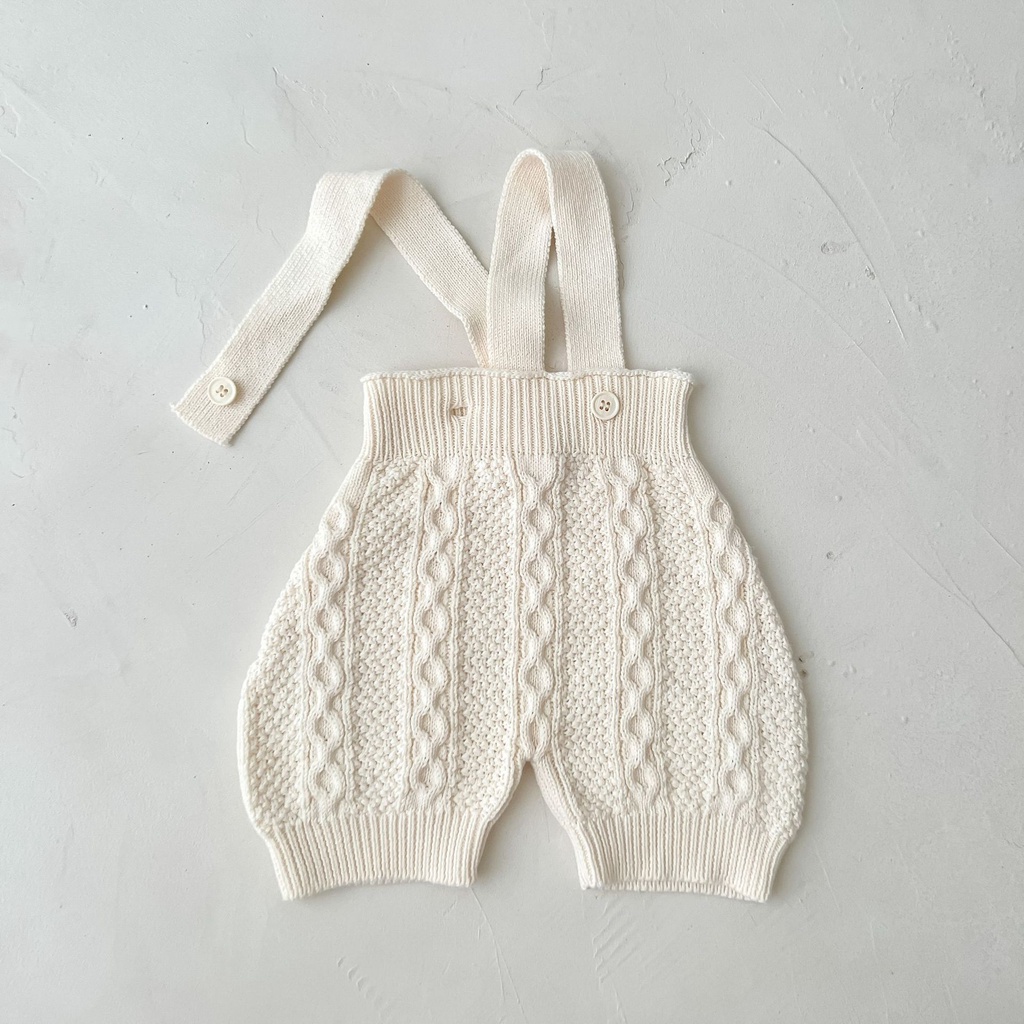 Quần Yếm Dệt Kim Màu Trơn Thời Trang Mùa Thu Mới Cho Bé