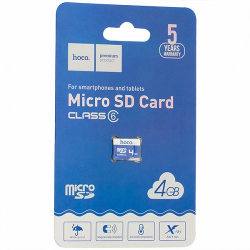 Thẻ Nhớ MICRO SD 4GB Hoco Class 6 15MB/S Chống Nước - BH 5 Năm - Hưng Long PC