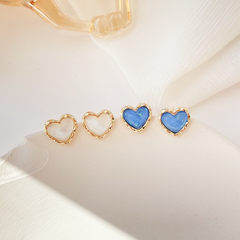 Khuyên tai kẹp không bấm lỗ chốt cố định K172 bằng hợp kim hình trái tim dáng ngắn Leous Accessories