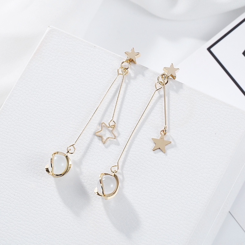 Bông tai dáng dài mạ bạc 925 kiểu dáng vì sao dễ thương xinh xắn