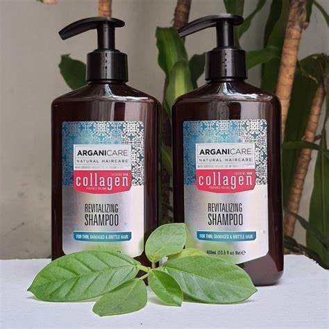 Cặp dầu gội xả Arganicare collagen Pháp nuôi dưỡng phục hồi tóc hư tổn 400ml / 750ml