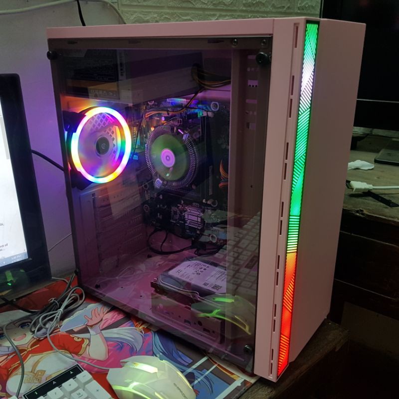 Bộ Máy Tính Mới màu hồng đẹp chơi game, văn phòng và làm kỹ thuật - vỏ hồng mới có kính trong suốt | BigBuy360 - bigbuy360.vn