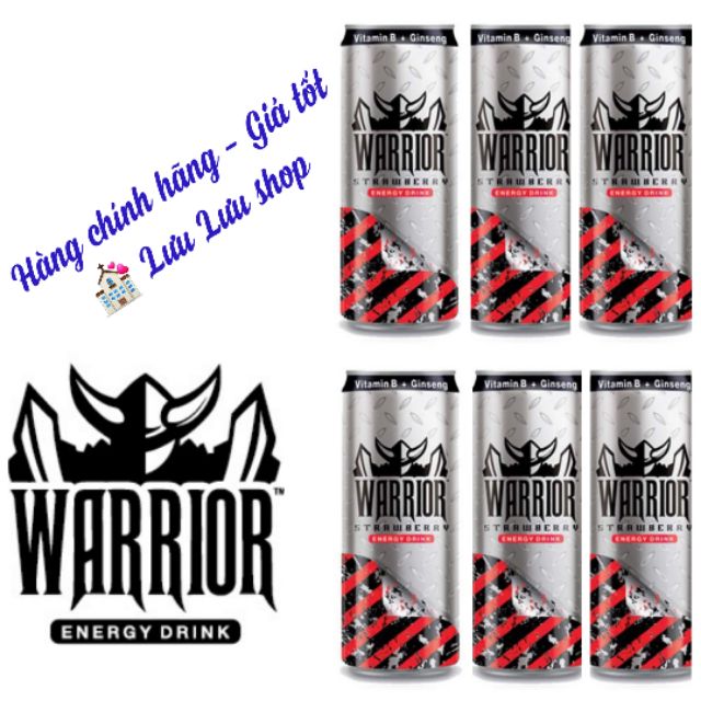 Combo 6 lon tăng lực Warrior dâu 325ml