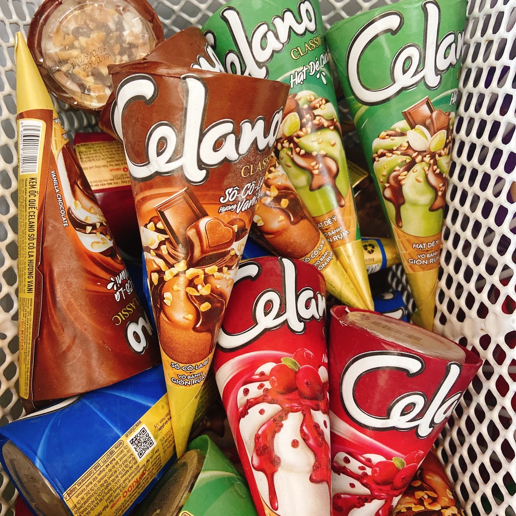 Kem ốc quế Celano classic các vị