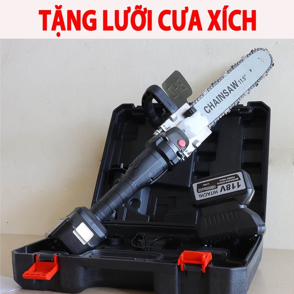 TẶNG LƯỠI CƯA XÍCH - MÁY MÀI PIN HITACHI 88V - KHÔNG CHỔI THAN - PIN 10 CELL - MÁY MÀI GÓC HITACHI - MÁY CẮT CHUYÊN DỤNG