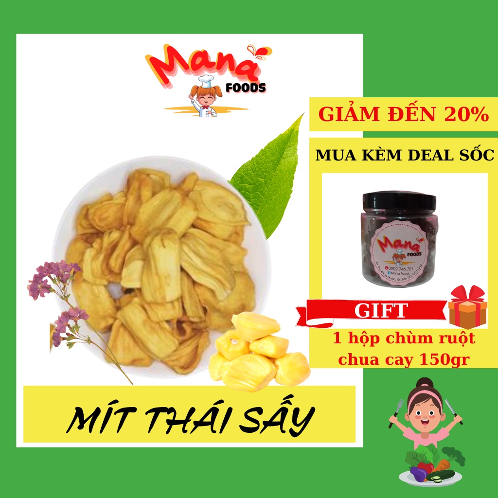 200g Mít Thái sấy giòn, trái cây sấy đặc sản Đà Nẵng MANA FOODS