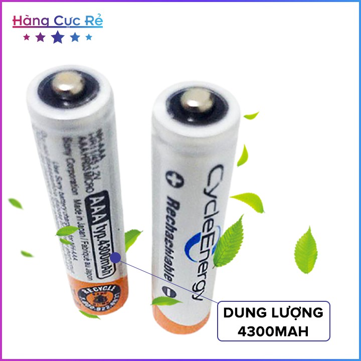 Pin sạc AAA (3A) loại tốt Ni-MH 4300mAh 1.2V Freeship Pin tiểu Cycle Energy Rechargeable (1 viên) - Shop Hàng Cực Rẻ