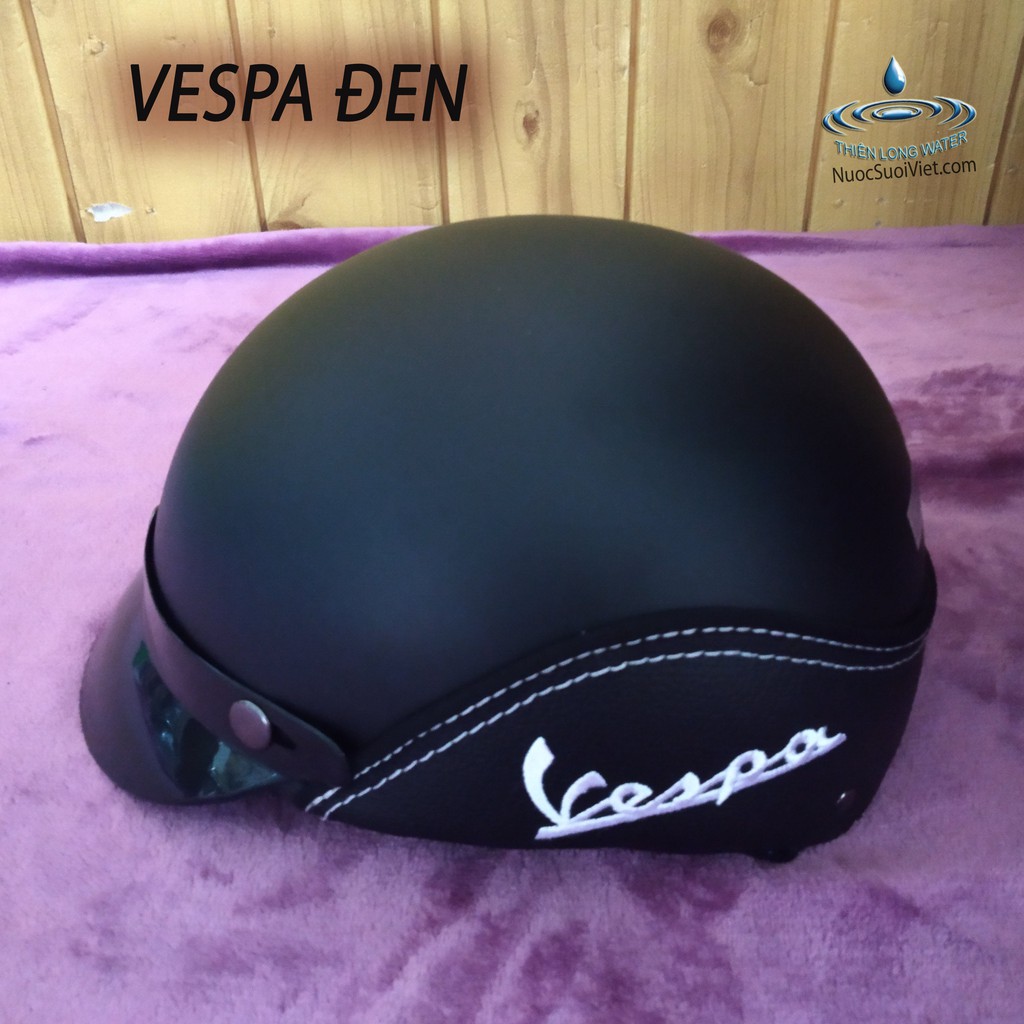 Nón Bảo Hiểm Viền Da Vespa Chống Trầy - Mũ Bảo Hiểm Nửa Đầu Chất Lượng