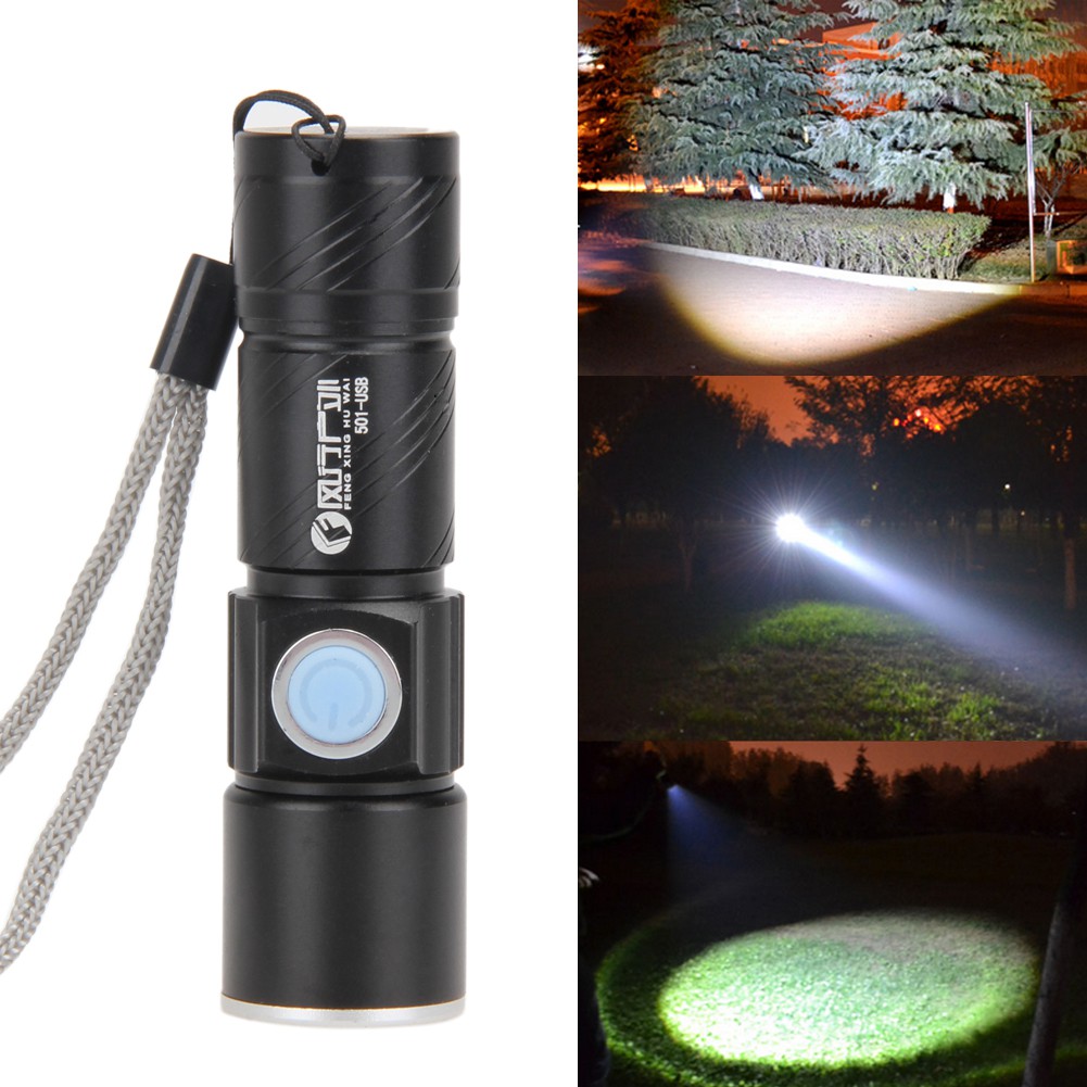 Đèn pin chống nước zysa 800LM CREE LED cổng sạc USB