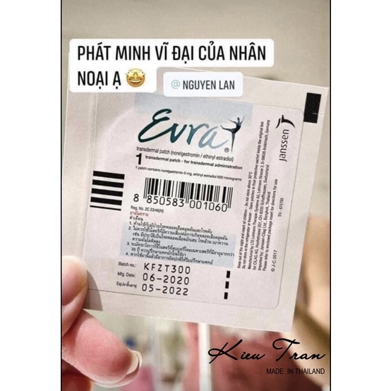 Miếng dán tránh thai EVRA Thái Lan Mẫu Mới