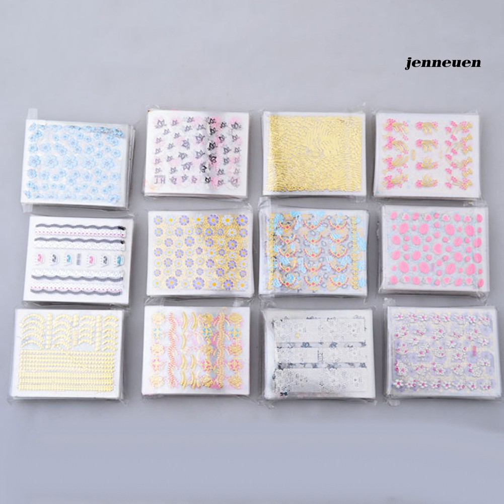 [Hàng mới về] Set 10 tờ nhãn dán họa tiết hoa trang trí móng