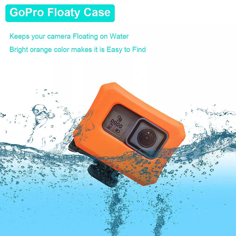 Phao nổi Floaty Case gopro 5,6,7,8 Black thích hợp bơi lội chèo thuyển kayak, chèo ván sup, lặn