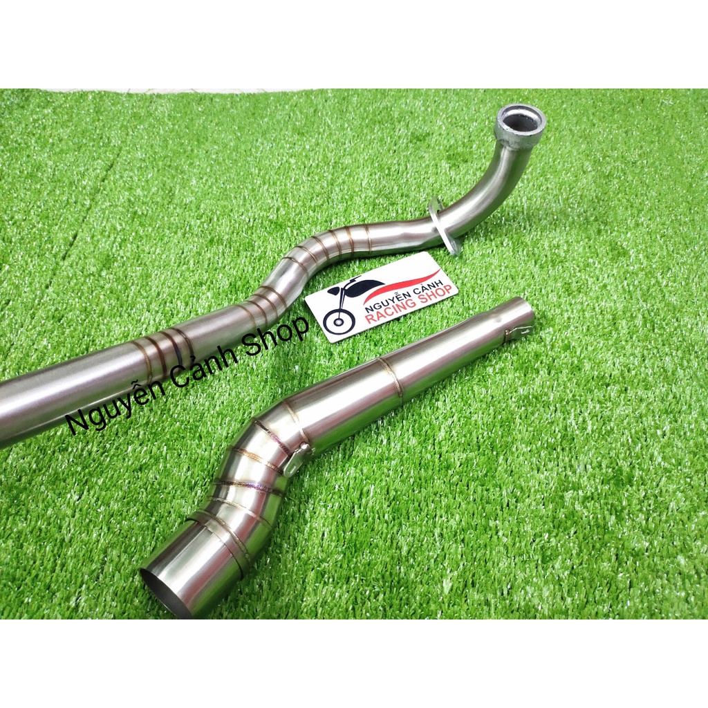 Cổ pô 2 khúc Inox mối hàng titan-Wave Dream-Sirius-Wave A 2017-Exciter-Winner