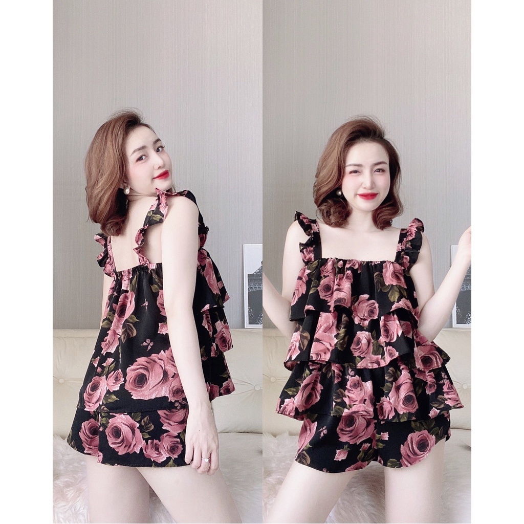 Đồ Ngủ Sexy Nữ, Bộ Ngủ Mango 3 Tầng Chất Cực Mát Dưới 70Kg | BigBuy360 - bigbuy360.vn