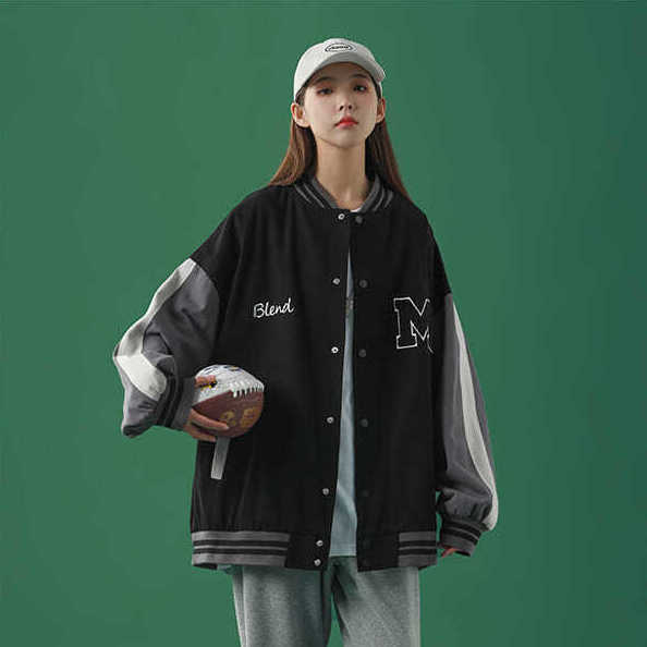 Áo Khoác Bóng Chày Form Rộng Phối Màu Thời Trang Cho Nữ | BigBuy360 - bigbuy360.vn