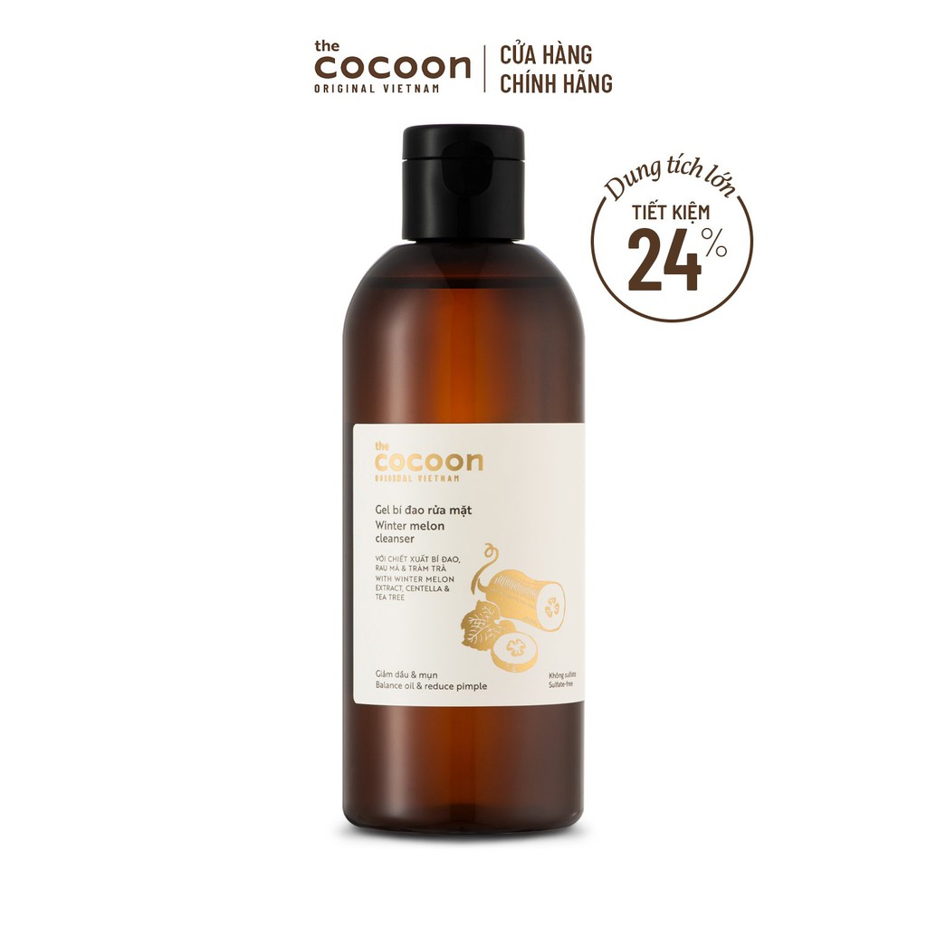 Bigsize - Gel bí đao rửa mặt Cocoon giảm dầu & mụn 310ml