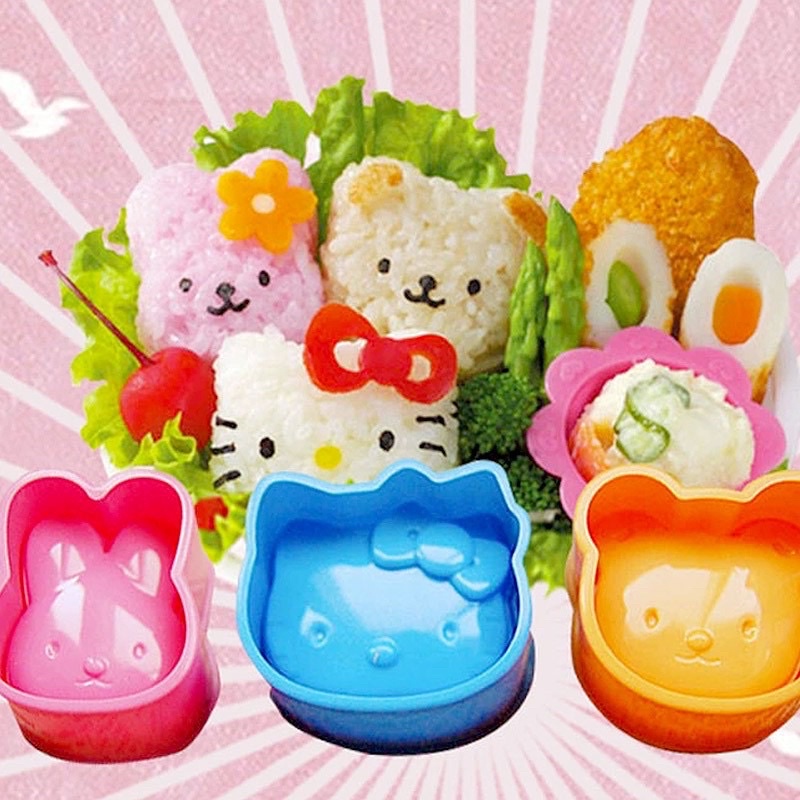 Bộ 3 khuôn ép cơm/ bánh siêu dễ thương cho bé