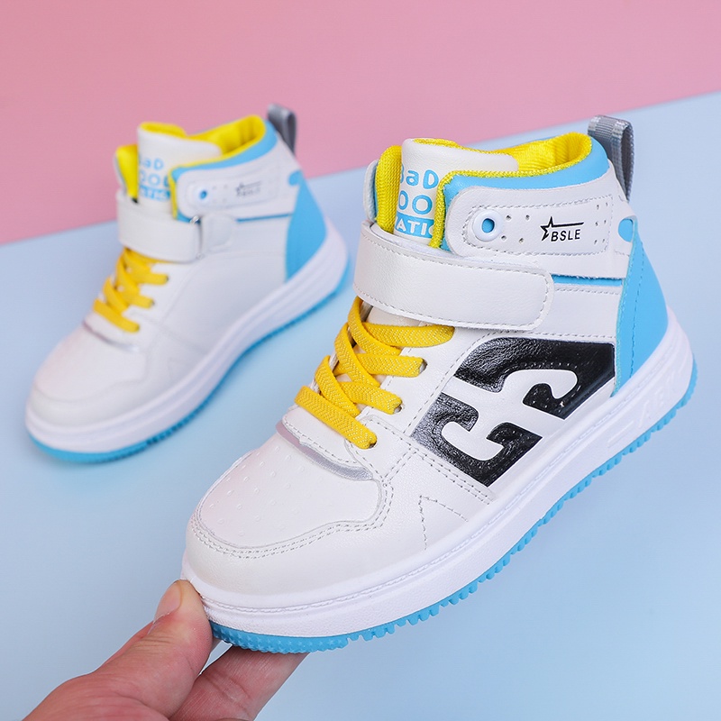 Giày Sneaker Cổ Cao Đế Mềm Chống Trượt Thời Trang Cho Bé Trai &amp; Gái Từ 3-18 Tuổi