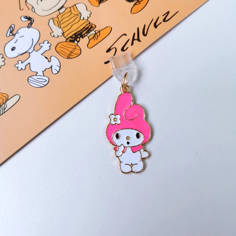 Nút Cắm Chống Bụi Gắn Phích Cắm Tai Nghe Điện Thoại Di Động Màu Đen Ngọt Ngào Kuromi Đáng Yêu