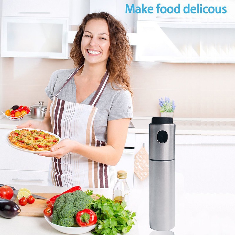 Bình Xịt Dầu Olive/Giấm Walfos Bằng Thép Không Gỉ Có Thể Đổ Đầy 4x18cm