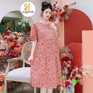 Váy bầu dự tiệc thiết kế 2MAMA dáng suông đuôi cá mùa hè - V92