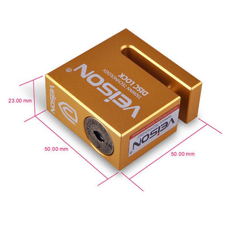 Bộ Khóa Đĩa Phanh Xe Đạp / Xe Máy Veison 6Mm Màu Vàng Chống Trộm Không Thấm Nước