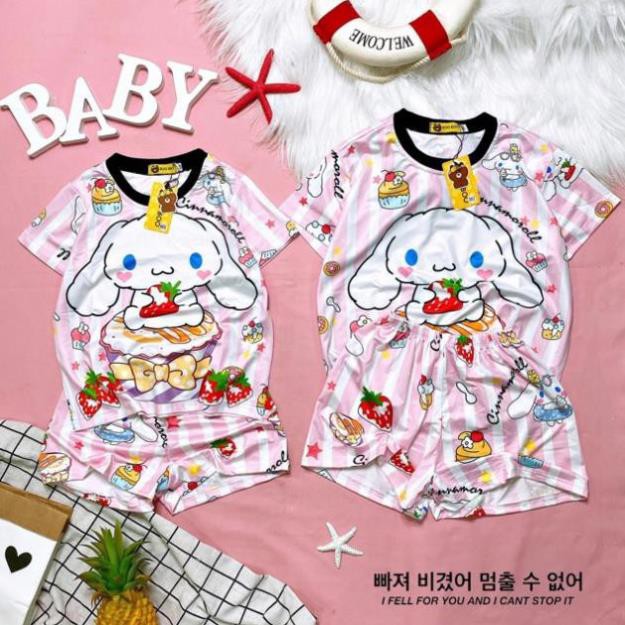 Bộ Ngủ Pijama Thun Baby Tay Ngắn Quần Đùi Họa Tiết Hoạt Hình Dễ Thương từ 10kg đến 20kg