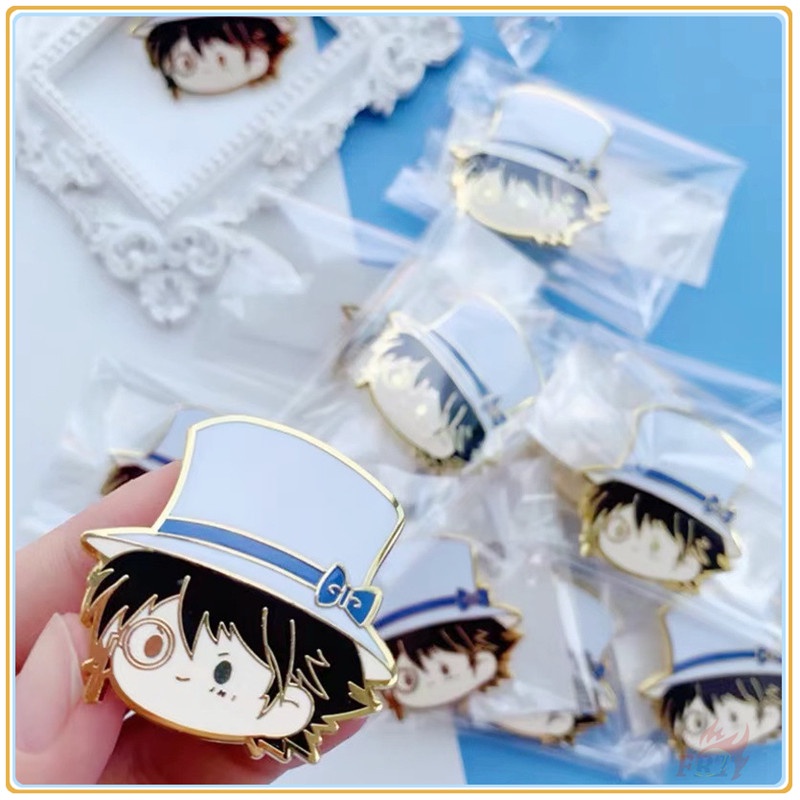★ Ghim Cài Áo Hình Thám Tử Conan & Kaito ★ 1 Huy Hiệu Gài Áo Tráng Men Hình Hoạt Hình Anime