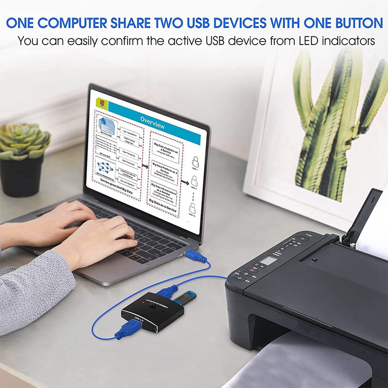 Công Tắc Chuyển Đổi USB 3.0 KVM 5Gbps 2 Trong 1 USB 3.0 Hai Chiều Cho Máy in / Bàn Phím / Chuột