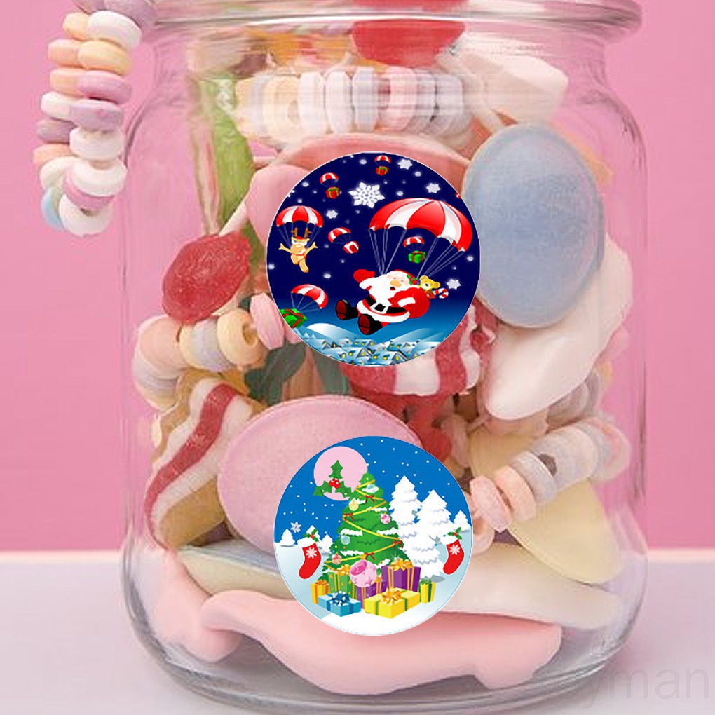 Cuộn 500 miếng dán trang trí hộp quà Giáng sinh