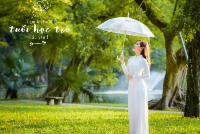 Áo dài trắng trơn 4 tà, tay dài truyền thống HÀNG MỚI VỀ | BigBuy360 - bigbuy360.vn