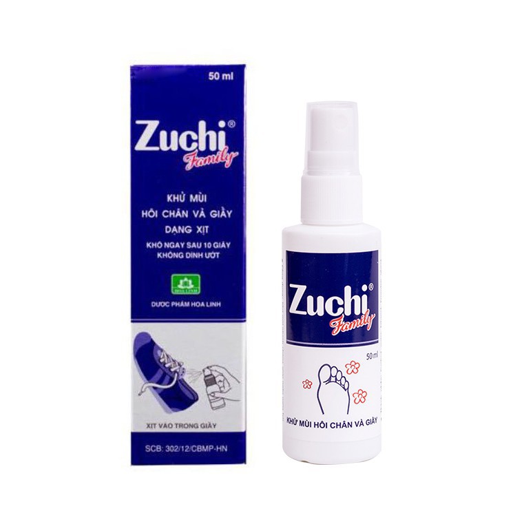 Zuchi Family Xịt Khử Mùi Hôi, Giúp Ngăn Ngừa Hôi Chân Và Giày Chai 50ml