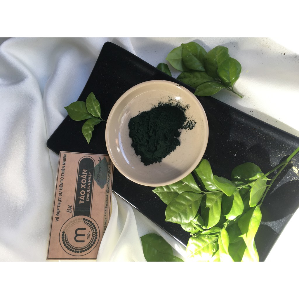 Bột Tảo Xoắn Spirulina thiên nhiên đắp mặt nạ nguyên chất 30g