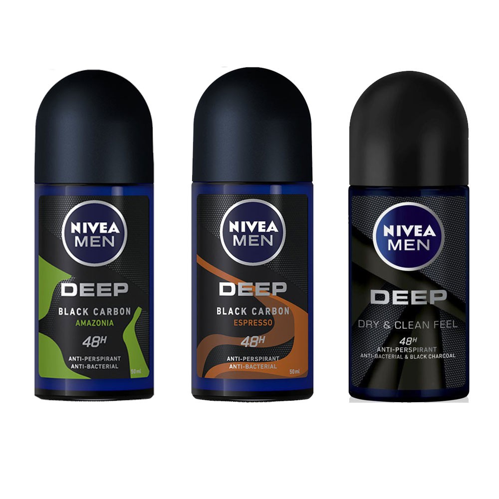 Xịt / lăn ngăn mùi NIVEA MEN Deep than đen hoạt tính (150ml)