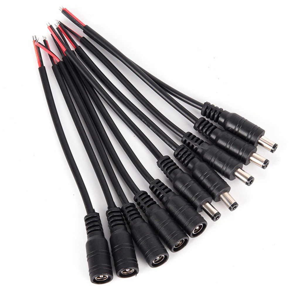 Bộ 5 Cặp Dây Cáp Nối Dc Led 15cm Dài 5.5x2.1mm 12v Nhiều Màu Sắc