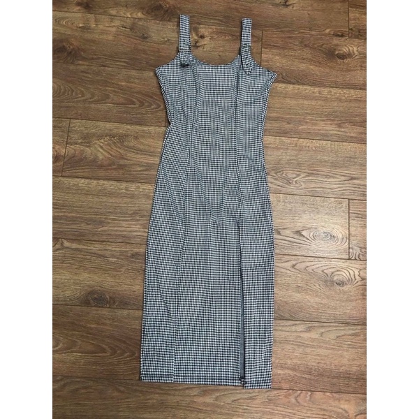 Đầm midi caro nhuyễn