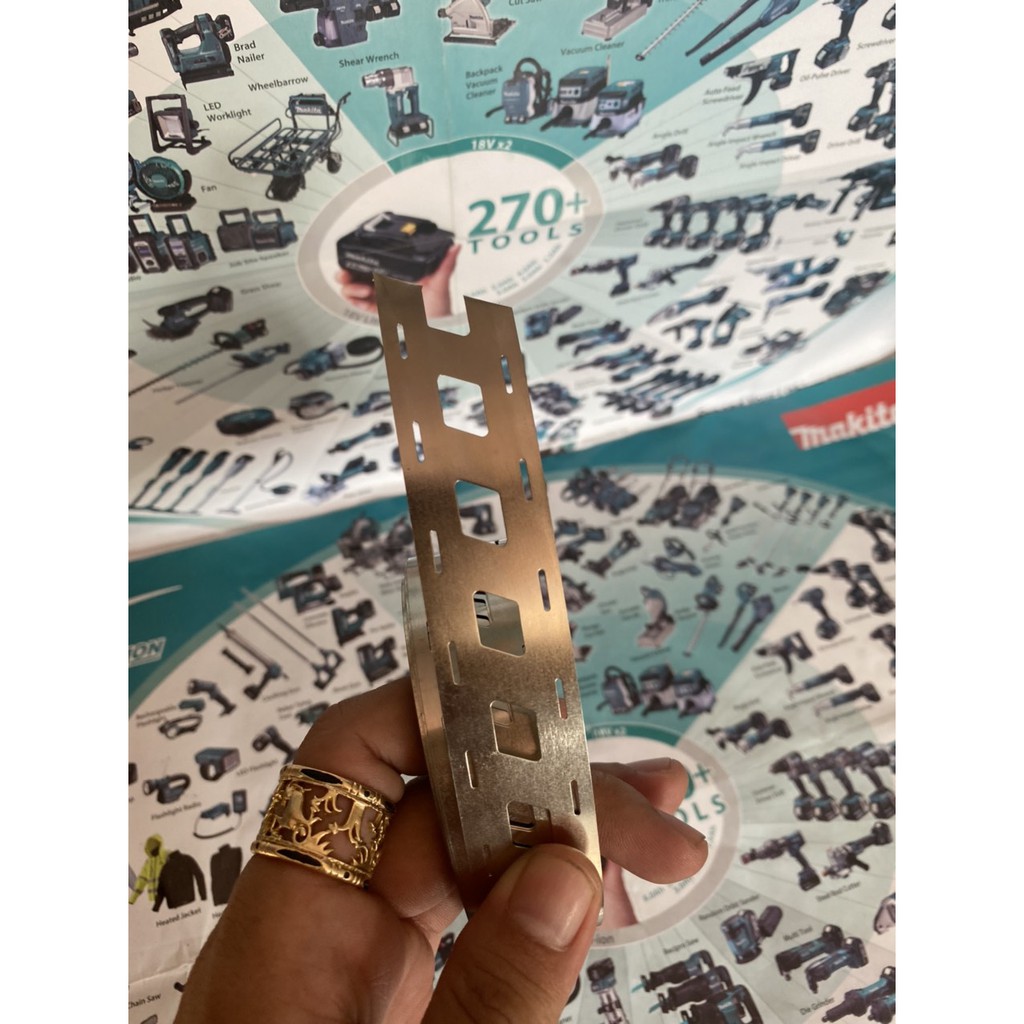 Kẽm vuông xéo mạ Niken 0.15mm *23mm. BN.