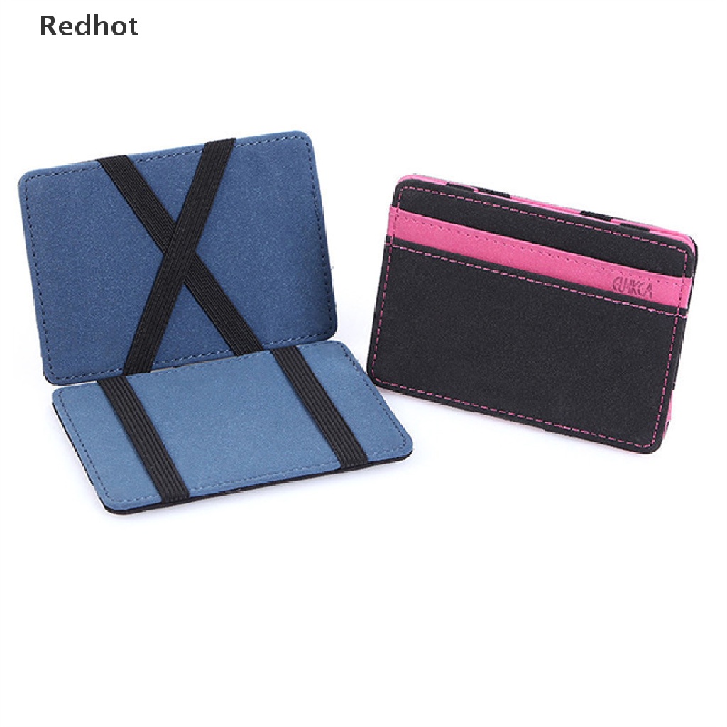 &lt; Redhot &gt; Ví Da Đựng Tiền Dây Thun Mỏng Có Kẹp Tiền Thần Kỳ Dành Cho Nam