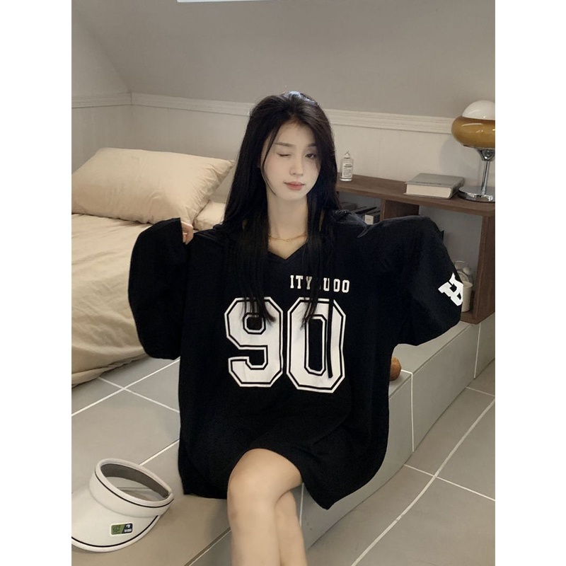 Jiashucheng Áo Hoodie Tay Dài In Chữ Phong Cách Hàn Quốc Dành Cho Nữ