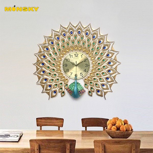 Đồng hồ treo tường MONSKY GCLOCK loại 70X75(cm) cao cấp làm từ kim loại sơn tĩnh điện chạy máy kim trôi chuẩn (2009-D12)