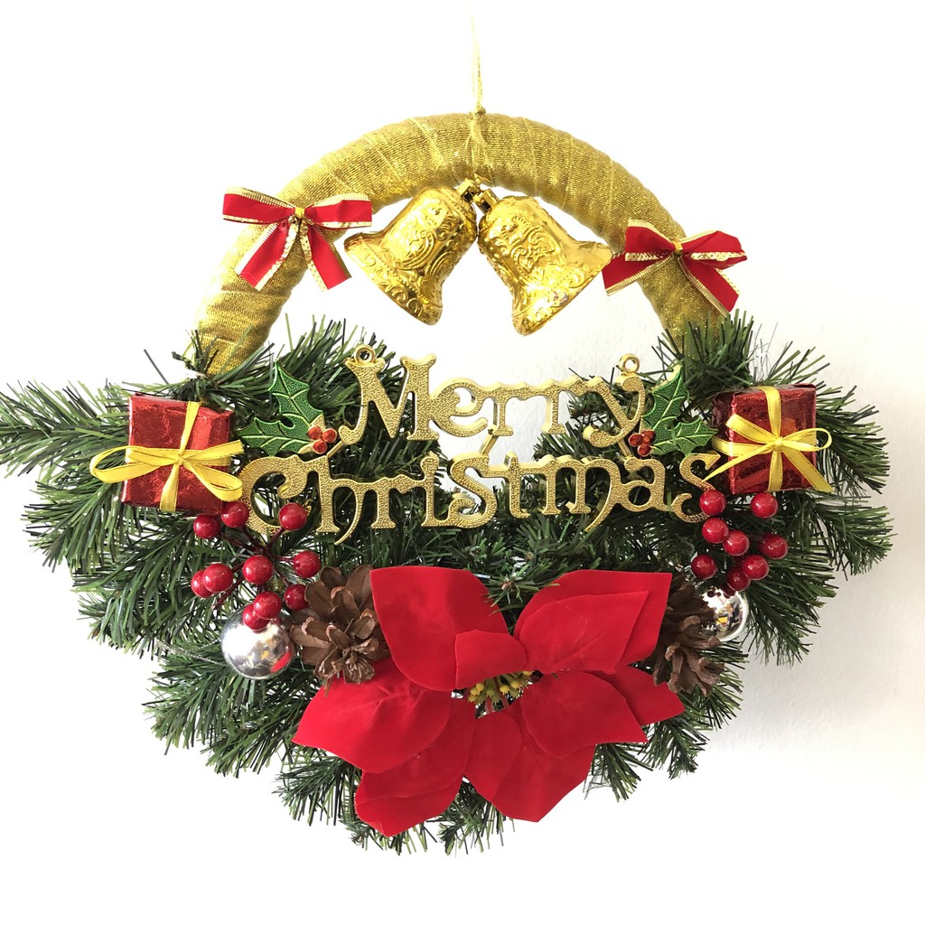 Vòng Nguyệt Quế bán nguyệt Trang Trí Noel 40x40 cm (Giao Mẫu Ngẫu Nhiên)