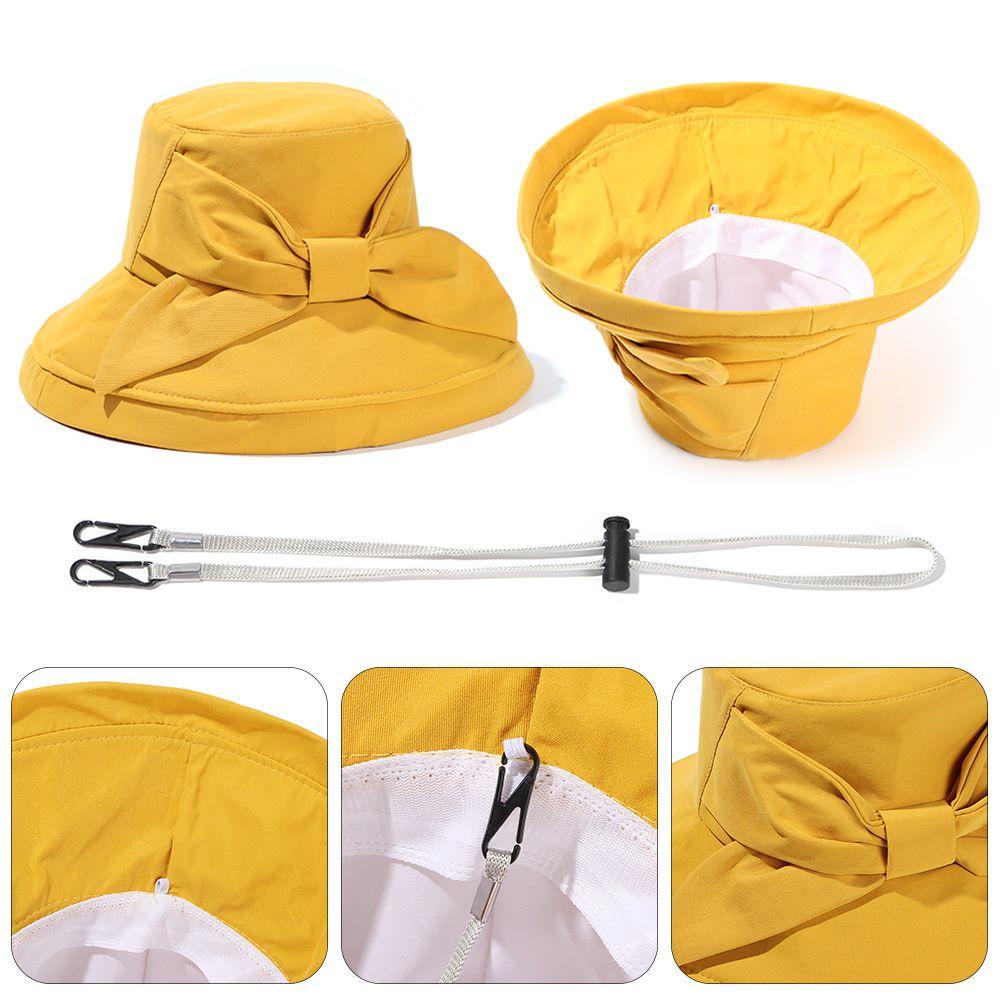 Nón Bucket Vành Rộng Chống Tia UV Phối Nơ Xinh Xắn