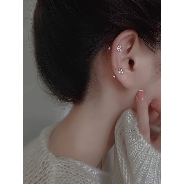 1 chiếc bông tai Thép y tế tim
