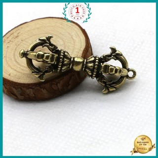 Móc treo chìa khóa đông thau nguyên chất kim cang chùy thân nhỏ chế tác thủ công đem lại may mắn tài lộc