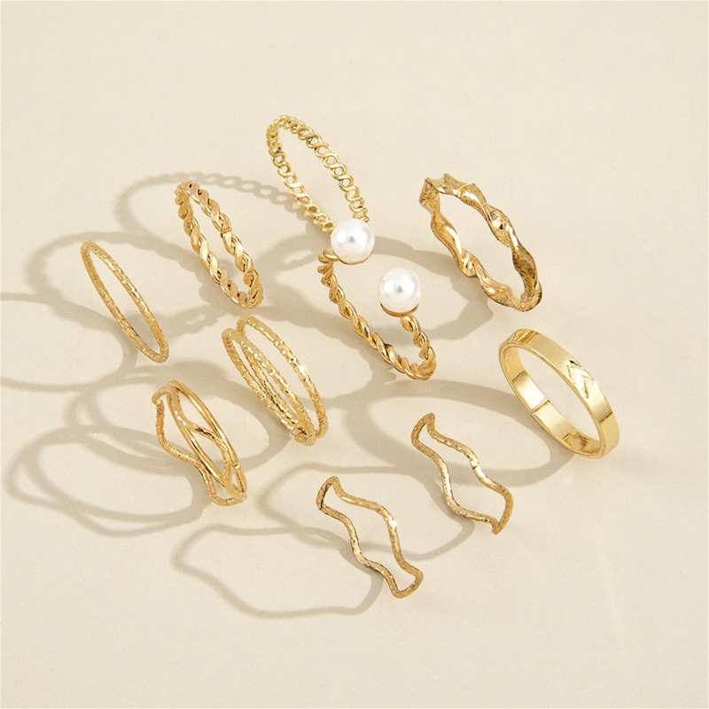 Set 10 Nhẫn Phong Cách Bohemian Có Thể Điều Chỉnh Kích Cỡ Dành Cho Nữ