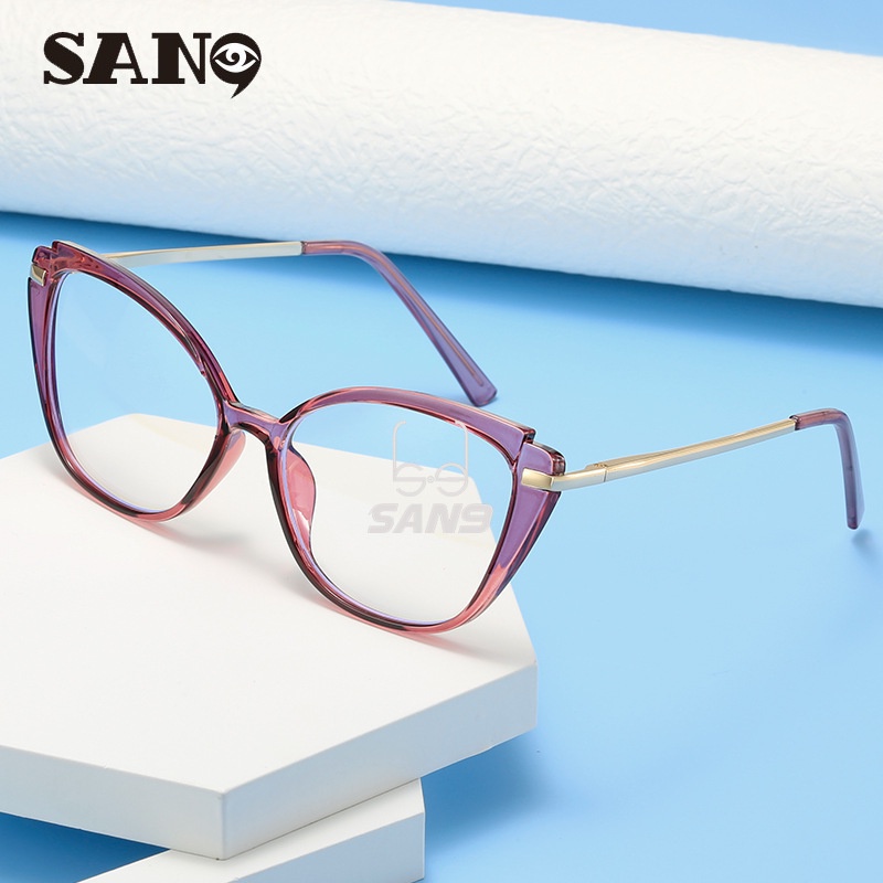 Mắt Kính TR90Frame Thiết Kế Mắt Mèo Với Tròng Kính Có Thể Thay Thế Cho Nữ