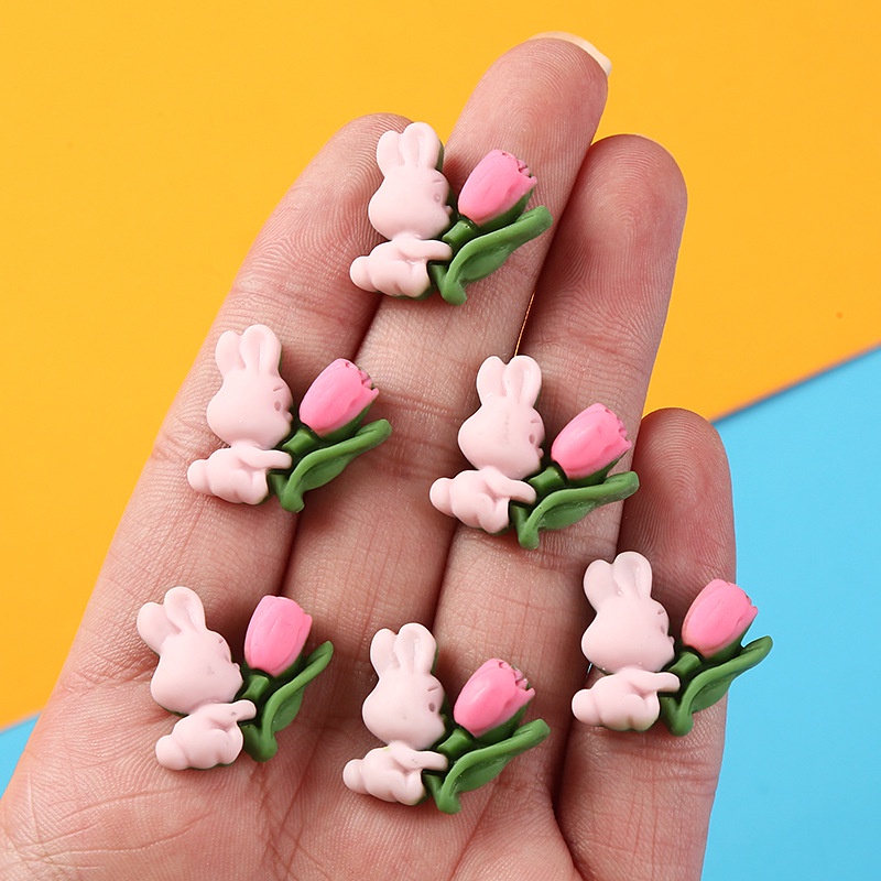 Phụ Kiện Kẹp Tóc Hình Thỏ Hoạt Hình Bằng Nhựa Resin diy