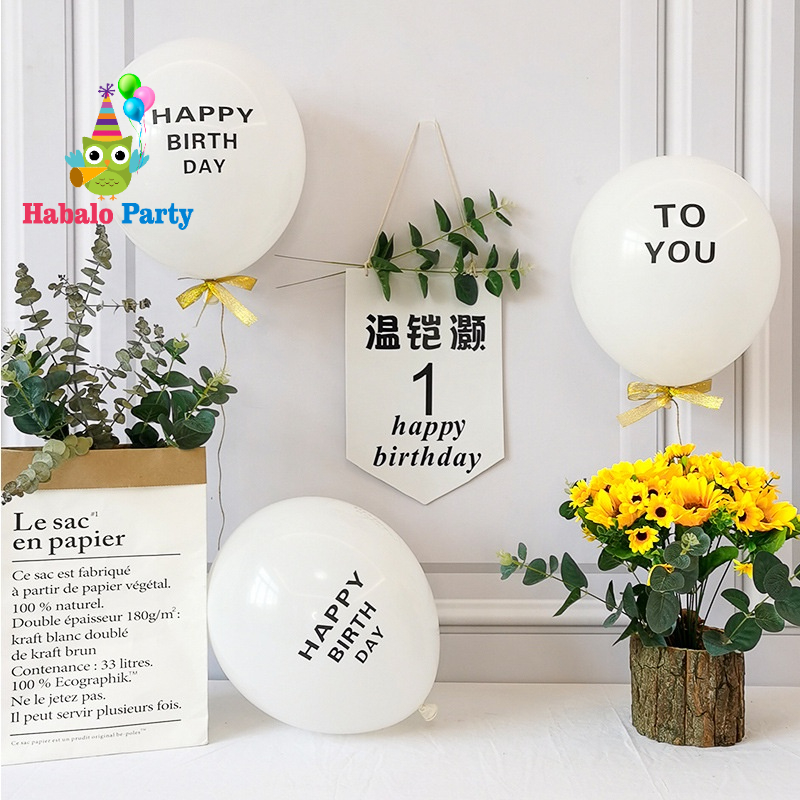 Bong Bóng In Chữ Happy Birthday To You Trang Trí Sinh Nhật Hàn Quốc