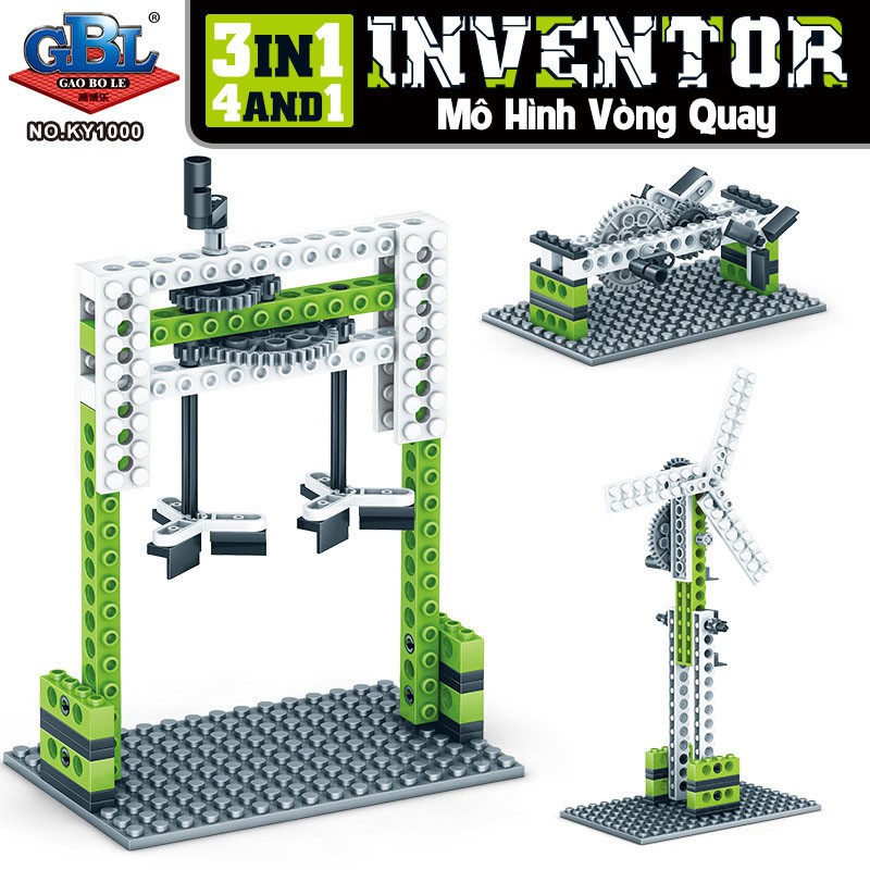 Đồ Chơi Lắp Ráp Kiểu LEGO Vòng Quay Kỳ Diệu INVENTOR 3in1 KAZI Model KZ1000