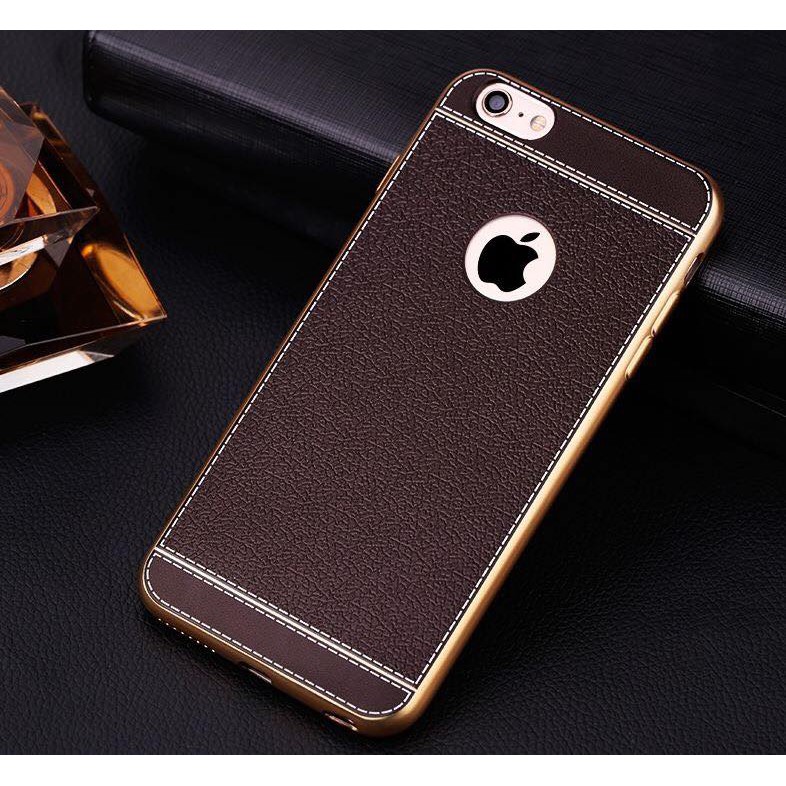 ỐP DA CAO CẤP CHO IP VÂN NÂU/ĐEN